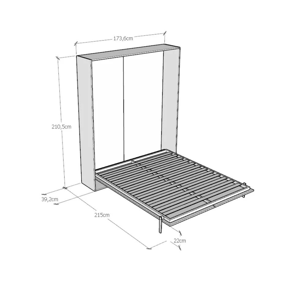Vertical Foldaway Double Bed in Different Finishes - Magicompare Viadurini