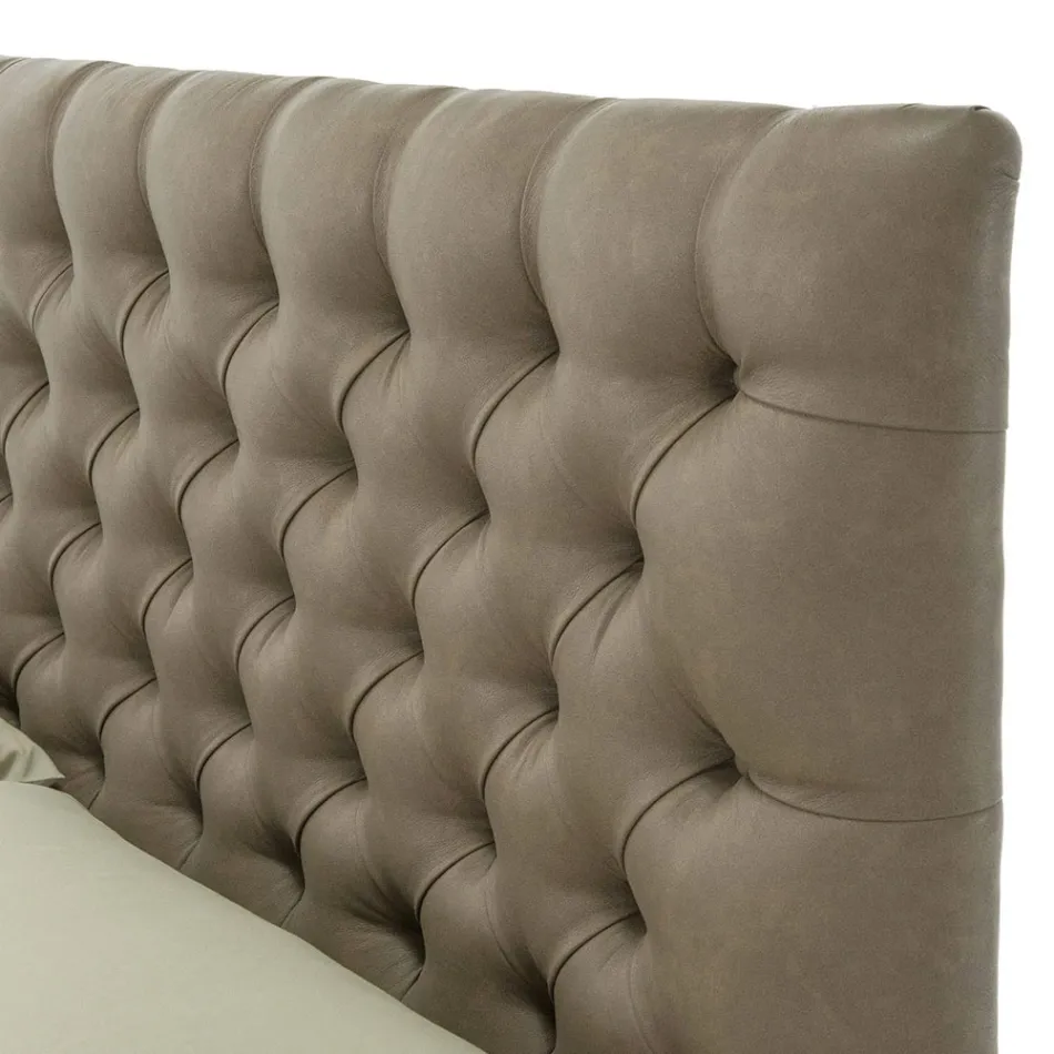 Classic Double Bed with Fabric or Eco-Leather Box Made in Italy – Lebanon Viadurini