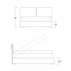 Double bed with storage unit, contemporary design Iorca Bolzan Viadurini