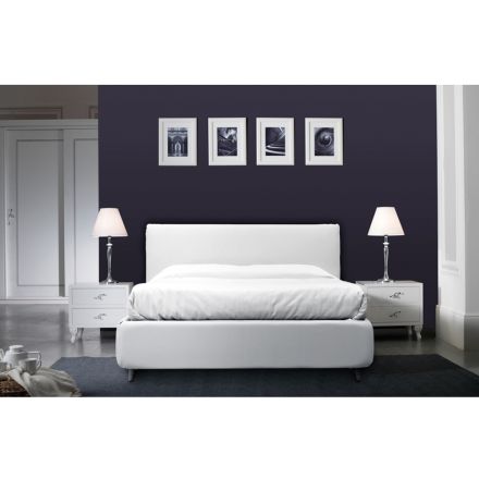 Double Bed with Optional Storage, 2 Bedside Tables and Mattress - Fiuto Viadurini