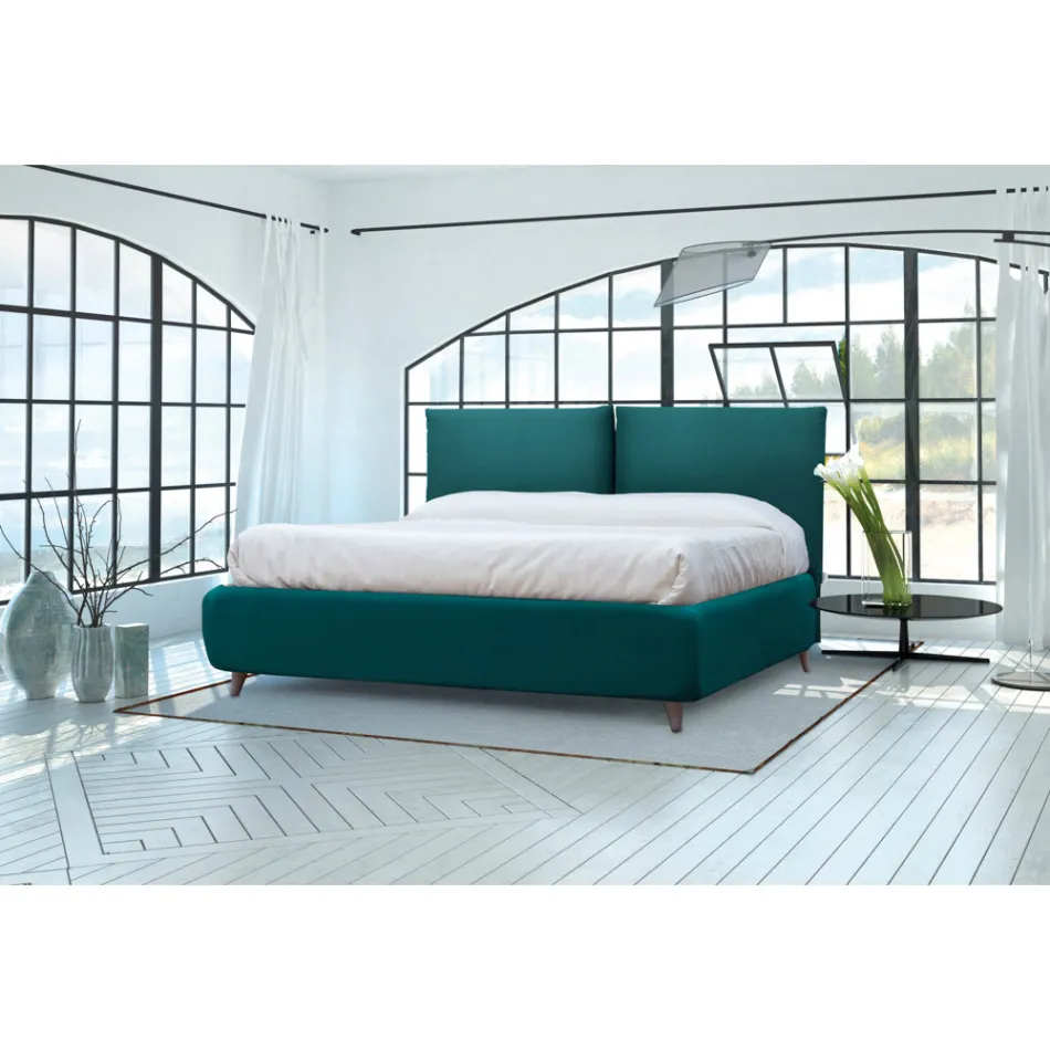 Double Bed with Optional Storage and Feet Made in Italy - Birba Viadurini