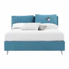 Double Bed with Container Covered in Fabric Made in Italy - Renato Viadurini
