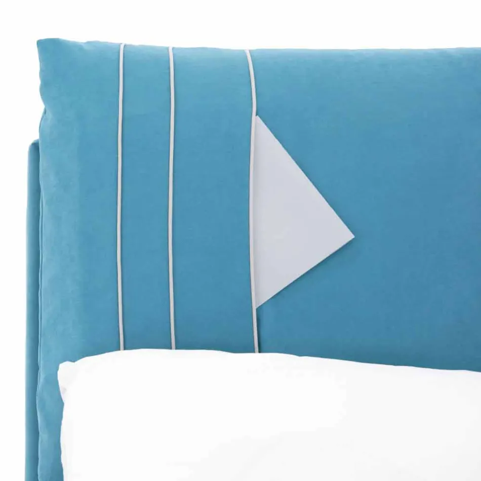 Double Bed with Container Covered in Fabric Made in Italy - Renato Viadurini