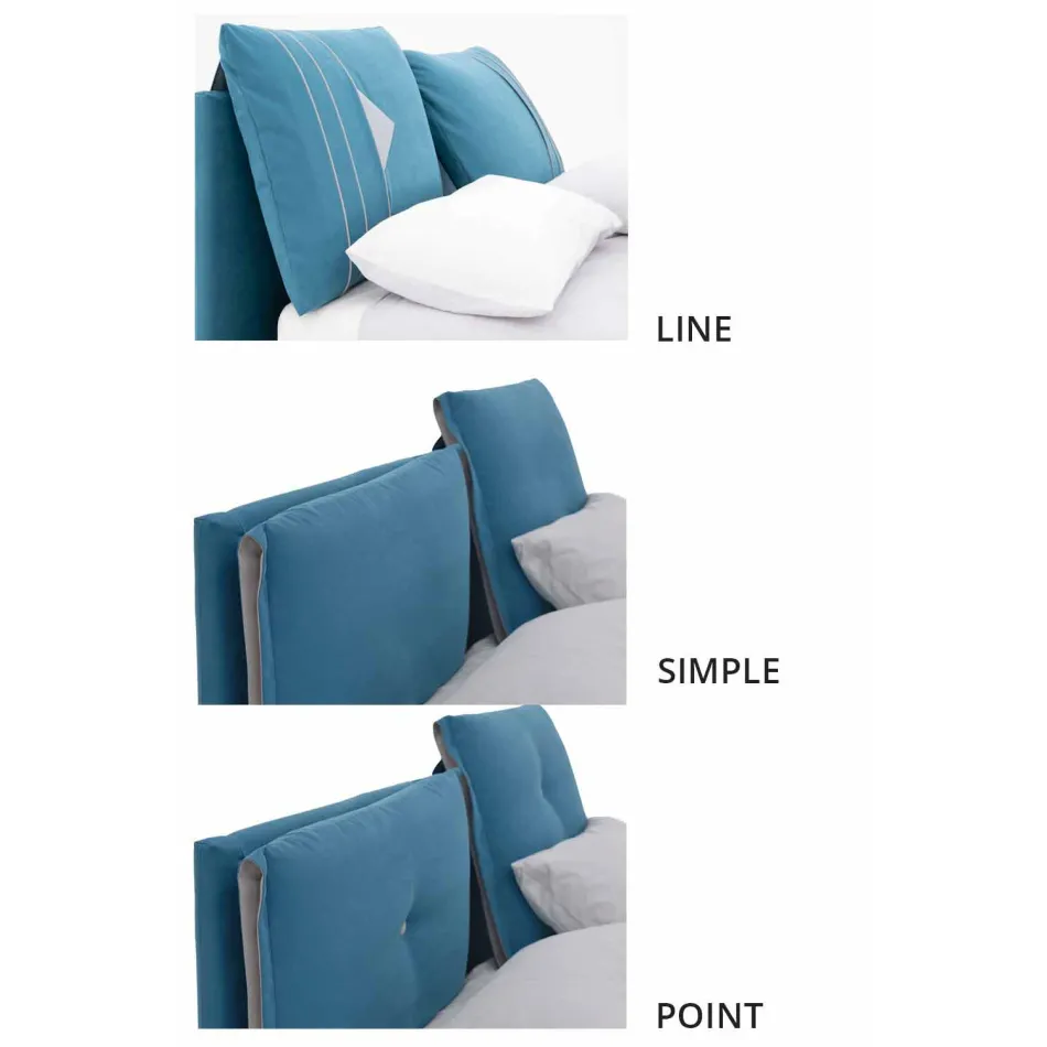 Double Bed with Container Covered in Fabric Made in Italy - Renato Viadurini