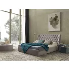 Double bed with container covered in Selene Bolzan fabric Viadurini