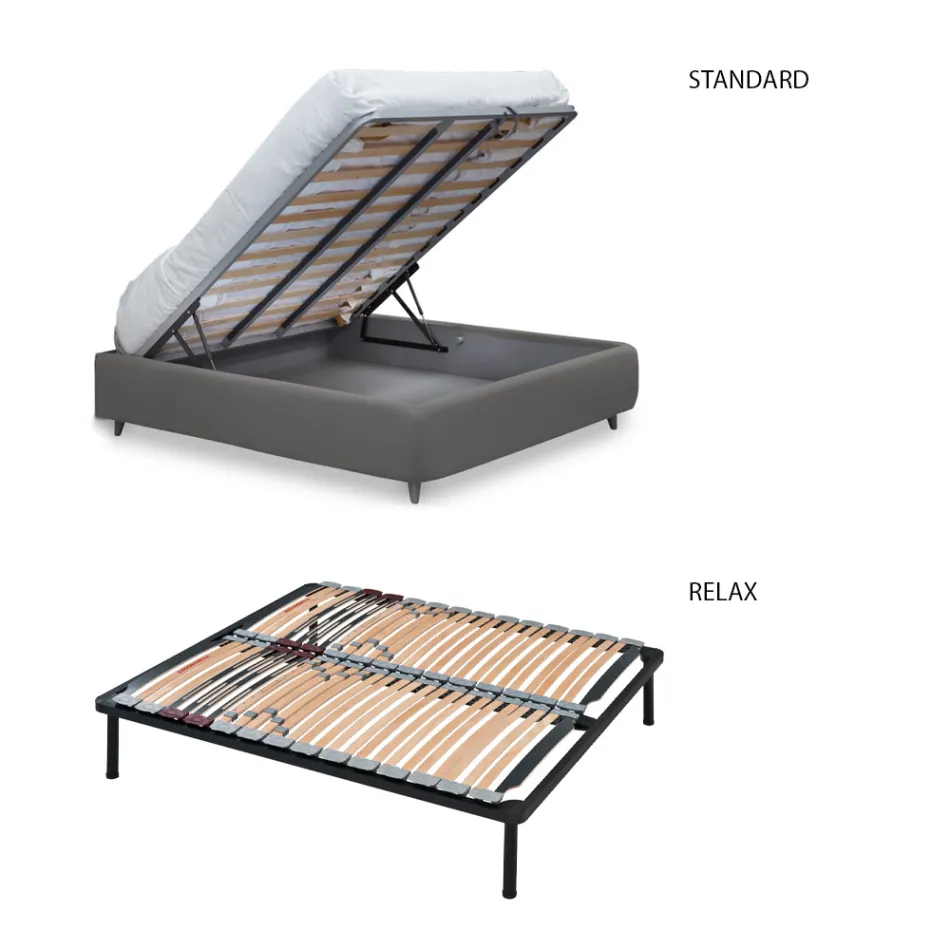 Double bed with padded bed frame Made in Italy - Shadow Viadurini