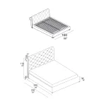 Double bed with capitonné padding and wooden feet - Briosco Viadurini