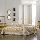 Double bed with coordinated iron footboard Made in Italy - Penny Viadurini