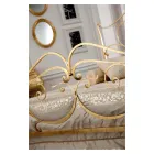 Double bed with coordinated iron footboard Made in Italy - Penny Viadurini