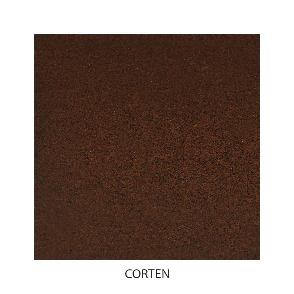 Double bed with coordinated Corten footboard - Peter Viadurini