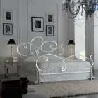 Double bed with matching footboard, mattress and 2 bedside tables - Nebbia Viadurini