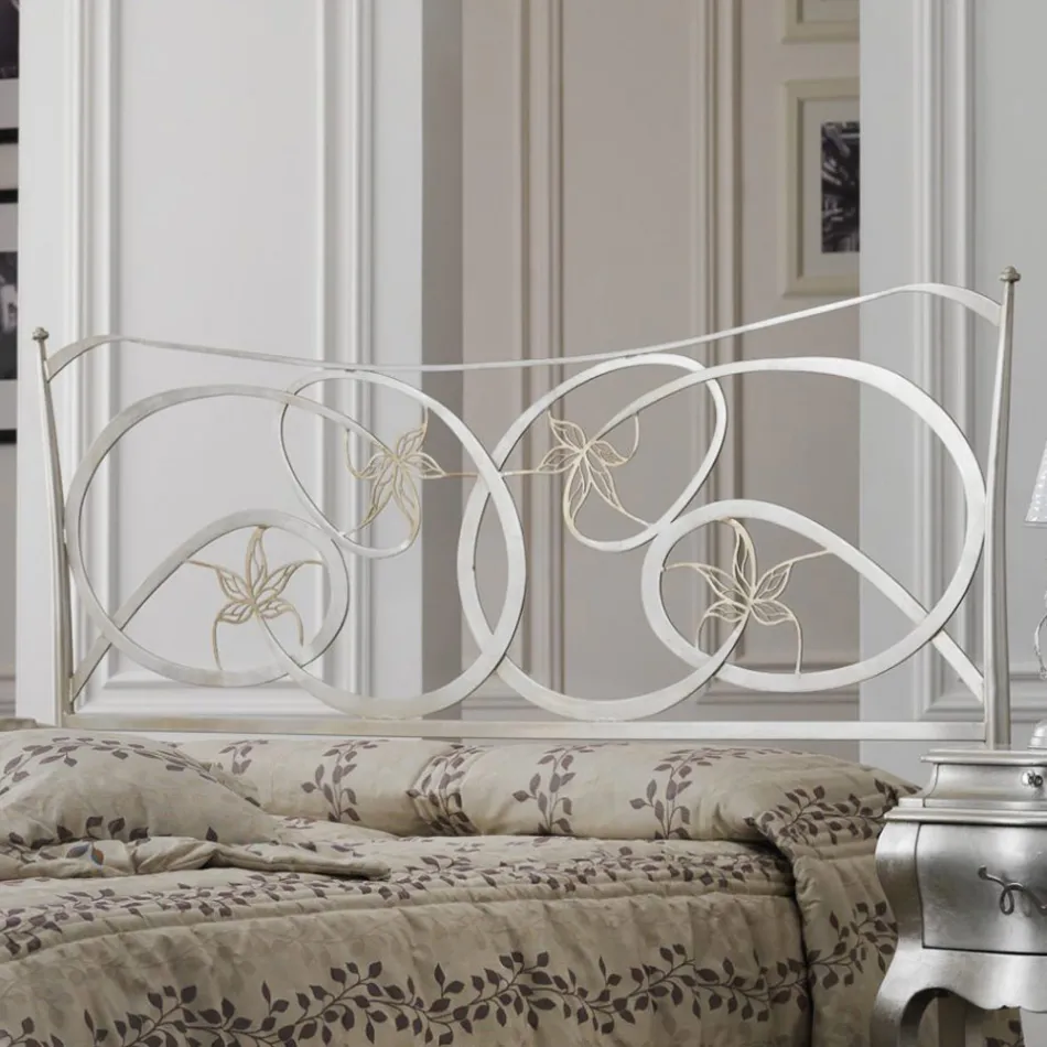 Double bed with footboard in different finishes Made in Italy - Natural Viadurini