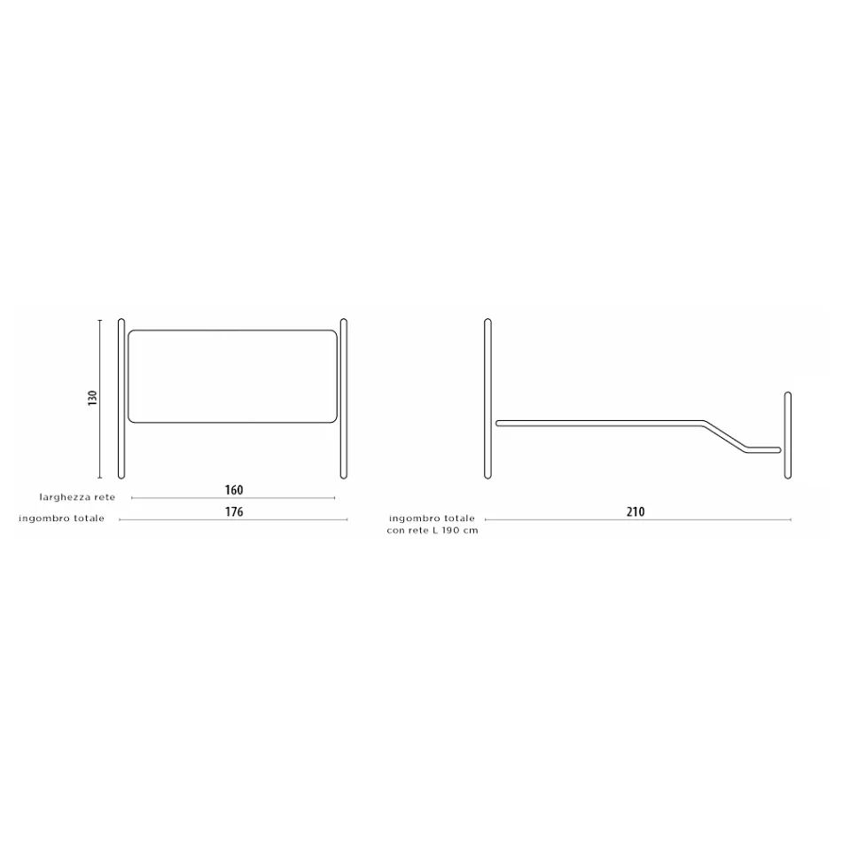 Double bed with footboard in different finishes Made in Italy - Natural Viadurini