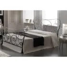 Double bed with footboard, mattress, pillows and 2 bedside tables - Lampo Viadurini