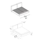 Double bed with optional bed base and storage unit Made in Italy - Ribelle Viadurini
