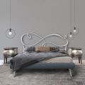 Double Bed with Iron Headboard, 2 Bedside Tables and Mattress - Design