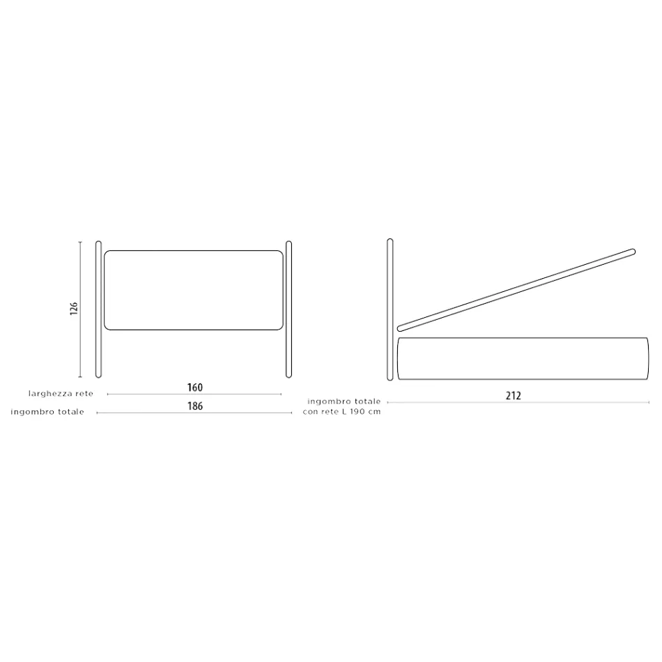 Double bed with iron headboard, 2 bedside tables and mattress - Design Viadurini