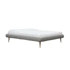 Double bed with iron headboard, 2 bedside tables and mattress - Design Viadurini