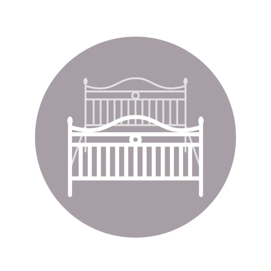 Double bed with tubular iron headboard Made in Italy - Copy Viadurini