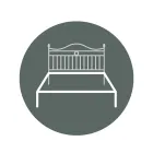 Double bed with tubular iron headboard Made in Italy - Kenzo Viadurini