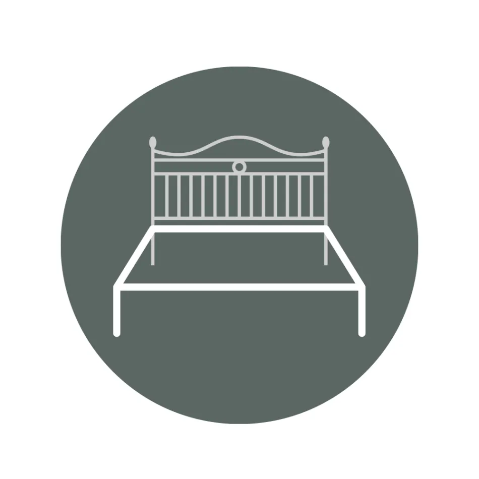 Double bed with tubular iron headboard Made in Italy - Kenzo Viadurini