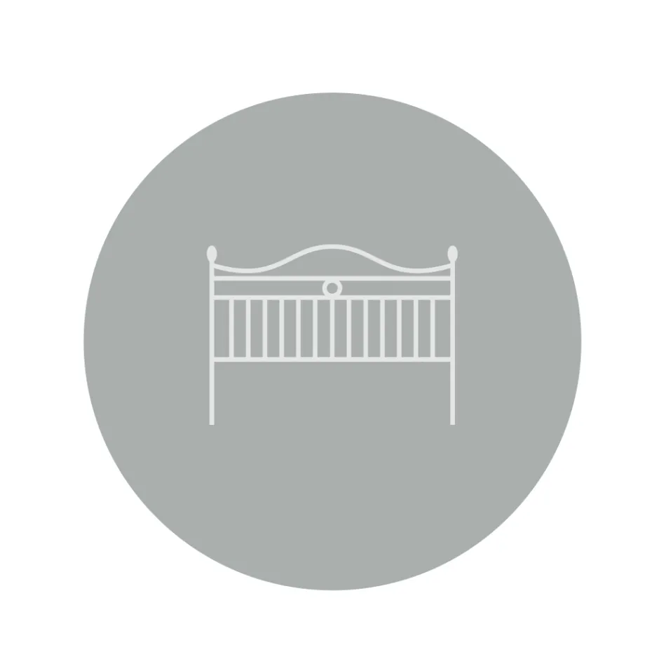 Double bed with tubular iron headboard Made in Italy - Kenzo Viadurini