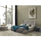 Selene Bolzan modern design double bed with quilted headboard Viadurini