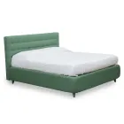 Double bed with headboard in eco-leather or fabric Made in Italy - Boet Viadurini