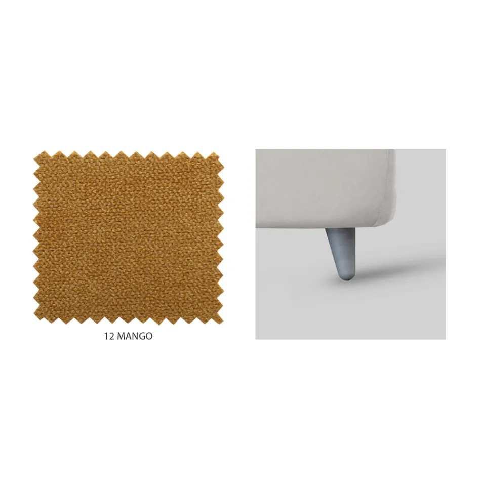 Double bed with headboard in eco-leather or fabric Made in Italy - Boet Viadurini