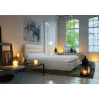 Double bed with headboard in eco-leather or fabric Made in Italy - Boet Viadurini