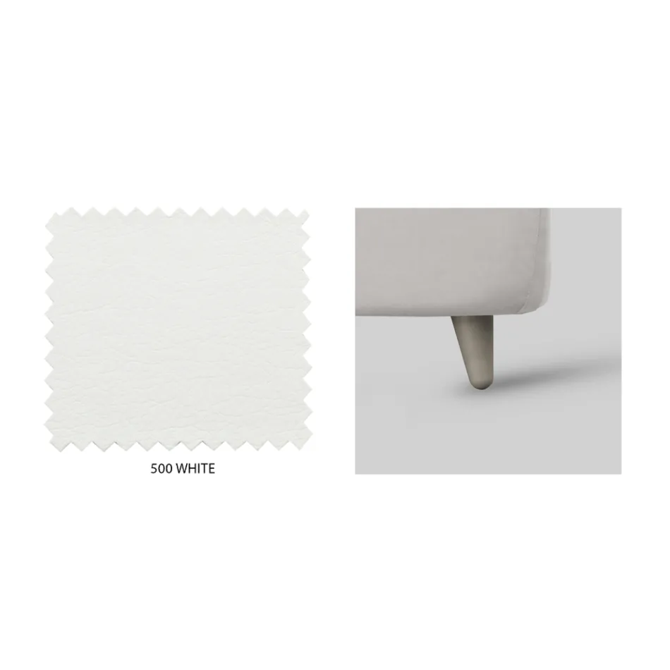 Double bed with headboard in eco-leather or fabric Made in Italy - Boet Viadurini