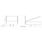 Double bed with headboard in eco-leather or fabric Made in Italy - Boet Viadurini