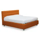 Double bed with headboard in eco-leather or fabric Made in Italy - Boet Viadurini