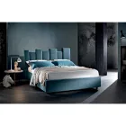 High Quality Modern Upholstered Design Double Bed in Blue or Grey - Kenzo Viadurini