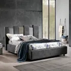 High Quality Modern Upholstered Design Double Bed in Blue or Grey - Kenzo Viadurini