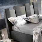 High Quality Modern Upholstered Design Double Bed in Blue or Grey - Kenzo Viadurini