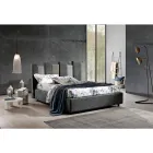 High Quality Modern Upholstered Design Double Bed in Blue or Grey - Kenzo Viadurini