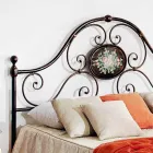 double bed with wrought iron design craft Alexa Viadurini