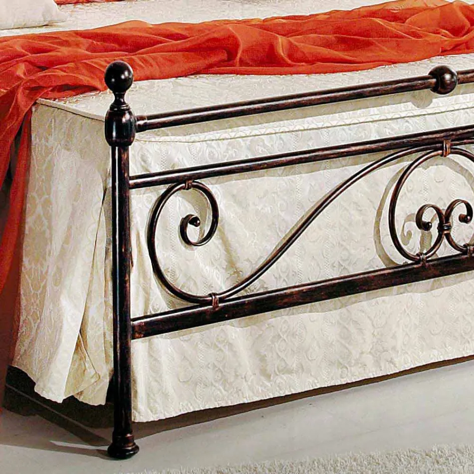double bed with wrought iron design craft Alexa Viadurini