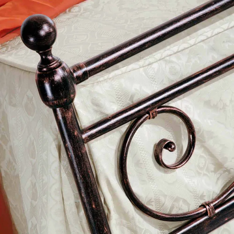 double bed with wrought iron design craft Alexa Viadurini