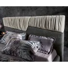 Modern Design Double Bed with Pleated or Quilted Headboard - Alano Viadurini