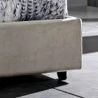 Modern Design Double Bed with Pleated or Quilted Headboard - Alano Viadurini