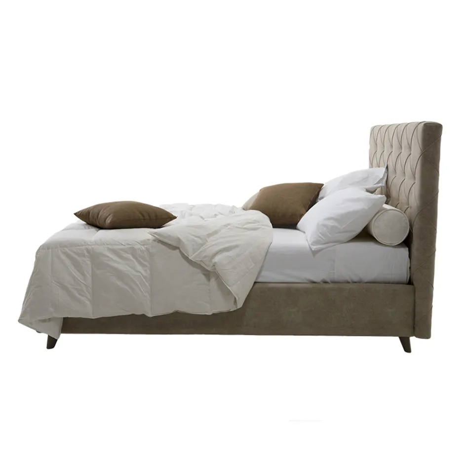 Luxury Upholstered Double Bed with Storage Box Made in Italy – Torn Viadurini