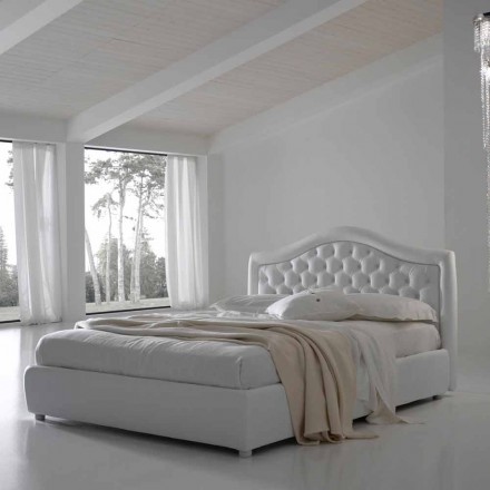 Quilted capitonnè double bed, classic design, Capri Bolzan Viadurini