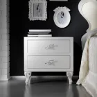 Upholstered double bed with 2 bedside tables and mattress Made in Italy - Aaron Viadurini