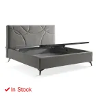 Upholstered Double Bed with Storage Box Made in Italy - Sunflower Viadurini