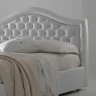 Padded double bed with box and capitonnè headboard Capri Bolzan Viadurini