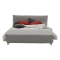 Padded Double Bed with Box, Fabric or Ecoleather Made in Italy - Lardino