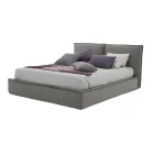 Upholstered double bed with chest of drawers in eco-leather or fabric - Notre Dame Viadurini