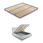 Upholstered Double Bed with Fabric Storage Unit - Belle Viadurini